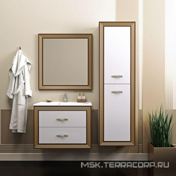 Пенал Карат подвесной  500*312*1786 мм, универсальный, цвет слоновая кость/золотая патина, крепеж в комплекте XX