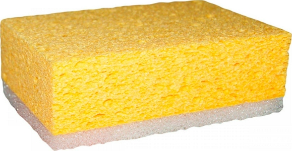 Губка целлюлозная (комбинированная) 90х145х60 мм. ccc
