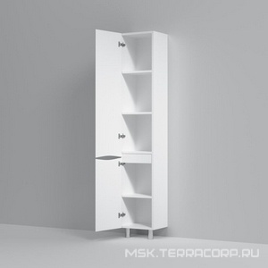 Шкаф-колонна напольная 350x300x1950 мм, на ножках, левый, цвет белый ZZ AMPM Like M80CSL0356WG