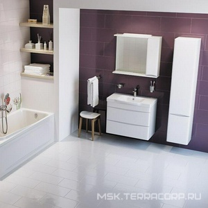 Шкаф-колонна напольная 350x300x1950 мм, на ножках, левый, цвет белый ZZ AMPM Like M80CSL0356WG