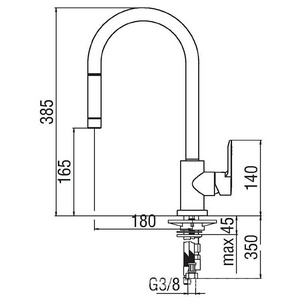 Смеситель для кухни, с выжвижным душем, (цв.хром),  ZZ Nobili New Road RD00137/1CR