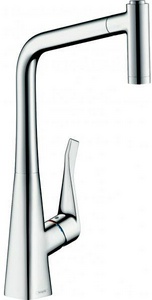 Смеситель для кухни, 320, с вытяжным душем, 2jet, (цв.хром),  M71 ZZ Hansgrohe Metris 14820000