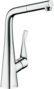 Смеситель для кухни, 320, с вытяжным душем, 1jet, (цв.хром),  M71 ZZ Hansgrohe Metris 14821000