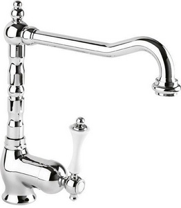 Смеситель для кухни, (цв.хром, ручка цв.белый),  ZZ Cezares Margot MARGOT-LLM2-01-Bi