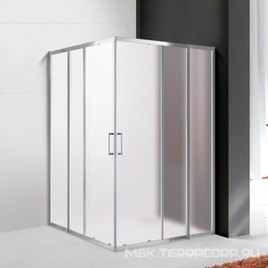 Душевой уголок 1200(1180-1205)х1200(1180-1205)хh1900мм, квадрат, (стекло текстурное Punto 6мм, фурн.цв.хром),  ZZ Cezares Molveno MOLVENO-A-22-90+30-P-Cr
