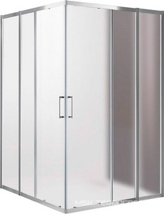 Душевой уголок 1200(1180-1205)х1200(1180-1205)хh1900мм, квадрат, (стекло текстурное Punto 6мм, фурн.цв.хром),  ZZ Cezares Molveno MOLVENO-A-22-90+30-P-Cr