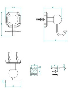 Крючок (цв.хром, вставка черного хрусталя Lalique), stal ZZ THG Metropolis Black Cri A2M-A02-510А