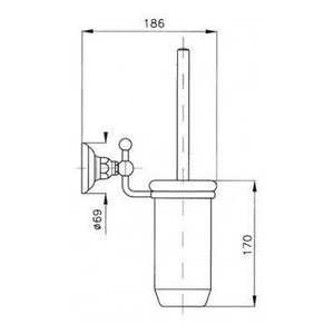 Ёрш настенный (цв.Tuscan brass темная бронза/керамика),  ZZ Nicolazzi Classica 1490 TB