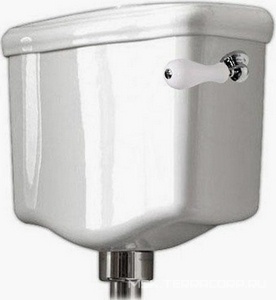 Бачок "Средний" БЕЗ трубы арт.7571 хх,механ.смыва С БОКОВОЙ РУЧКОЙ арт.7570 хх, д/чаши арт.1011 01(10),(подвод воды сбоку справа/слева h940мм),  Kerasan Retro 1072 01