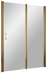 Дверь в нишу EP-F-1, 145x190 см, правая, распашная с неподвижным элементом, профиль бронза, стекло прозрачное ZZ