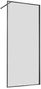 Душевая перегородка 1000хh2000мм, правая/левая, (стекло рифленое 8мм Easy Clean, укорачиваемый кронштейн 1200мм, фурнит.цв.вороненая сталь), ZZ Vincea Walk-In VSW-1HP100FLGM