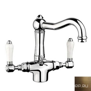 Смеситель для раковины на 1 отв., с д/к (цв. Tuscan brass темная бронза, ручки Antica), Nicolazzi ZZ Nicolazzi Tradizionale 1432 TB 78A