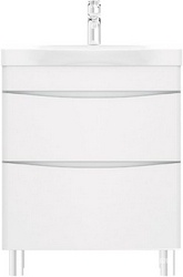 Тумба напольная Like 65 см, 2 ящика, БЕЗ раковины, цв.белый глянец ZZ