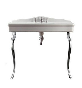 Раковина-консоль 1090х570хh850/950мм, с 1 отв. для смесителя, керамика цв.белый, ножки метал цв.хром,  ZZ Devon & Devon Colette DECOLETT EBI(1)FGCR