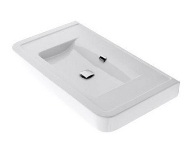 Раковина с 1 отв. д/смес., 100х56хh11см, (без крепл. арт. 54/A), хром. заглушка перелива в компл.,  ZZ Ceramica Cielo Opera OPC100 Gloss White