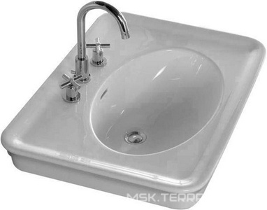 Раковина 750х550мм, прямоугольная, с 1 отв. д/смес., (креплен. в компл.), Dolcevita ZZ Hatria DolceVita Y0EJ01