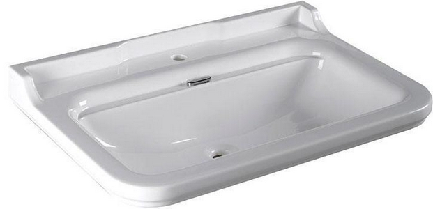 Раковина 80х55см, с 1 отв.д/смес., без крепл., (накладка отверстия перелива цв.хром),  ZZ Kerasan Waldorf 4141 K1