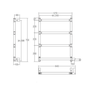 Полотенцесушитель Art.2-542/BR 750х640мм (Эл.+Box), Margaroli  ZZ Margaroli Sereno 2-542/O.BR (Эл.+Box)