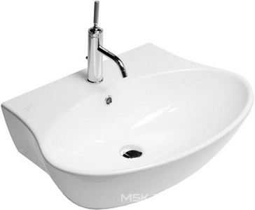 Раковина 560х445мм, 1 отв. д/смес., с переливом, (без креплен.YR47)  ZZ Hatria Nido YOTT01