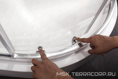 Душевой уголок 1000х1000хh2000мм, 1/4 круга, R550мм, 2 сдвиж.дверцы с 2 неподв. сегм., вход 530мм, (стек/текстурное Punto 6мм, фурн.цв.хром),  ZZ Cezares Anima ANIMA-R-2-100-P-Cr