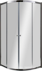 Душевой уголок 1000х1000хh2000мм, 1/4 круга, R550мм, 2 сдвиж.дверцы с 2 неподв. сегм., вход 530мм, (стек/текстурное Punto 6мм, фурн.цв.хром),  ZZ Cezares Anima ANIMA-R-2-100-P-Cr