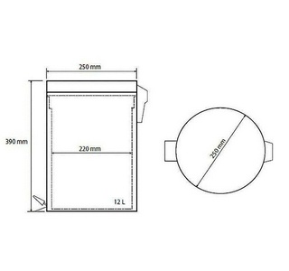 Ведро мусорное 12л, (цв. хром),  ZZ Bemeta Hotel 104315032
