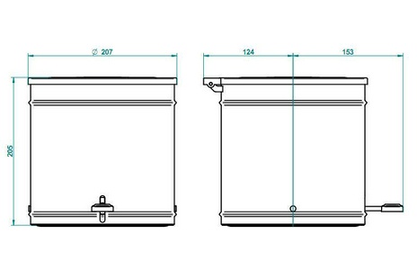 Ведро с крышкой и педалью, d200mm (цв. бронза (Bronze brillant))  ZZ THG Versailles G14-D01-00713CL