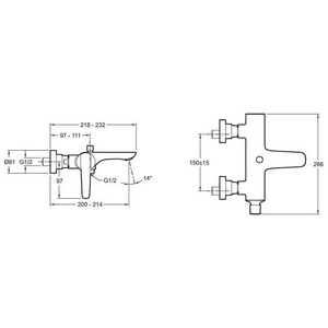 Смеситель настенный  для ванны/душа, хром Jacob Delafon Aleo+ E72319-CP
