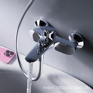 Смеситель для ванны/душа , с установочным комплектом, БЕЗ аксессуаров, хром AMPM Like F8010016