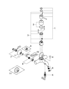 Смеситель для ванны и душа , однорычажный, БЕЗ душ.гарн., хром Grohe BauClassic 32865000