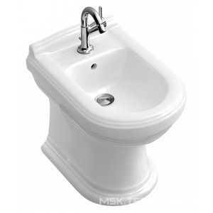 Биде напольное 370х575мм, 1 отв. д/смес., крепл. к полу в компл., (R1 white alpin ceramicplus),  ZZ Villeroy & Boch Hommage 744200R1