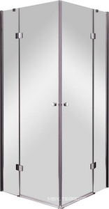 Душ. уголок 900х900хh1950мм, квадратный, 2 расп.двери, вход 780мм, с 2-мя неподв.сегм., (стекло прозр. 6мм, фурн/хром),  ZZ Cezares Verona VERONA-A-2-90-C-Cr