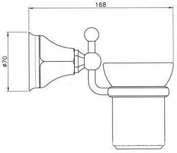 Стакан настенный, (белая керамика, держатель цв. бронза),  ZZ Nicolazzi Teide 1488  BZ 05