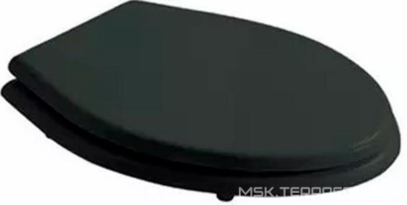 Сиденье для унитаза, БЕЗ микролифта, (цв. чёрный, петли цв. хром),  ZZ Galassia Ethos 8495NE