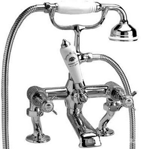 Смеситель для ванны с душ.гарнитуром (устан. на борт ванны или трубы из пола) (хром),  ZZ Devon & Devon Coventry MARF20/BCR