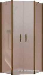 Душевое ограждение пятиугольное EFA-pen Lux 100x100 см схема 223, профиль бронза стекло сатин, БЕЗ поддона ZZ