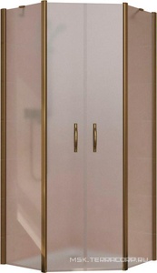 Душевое ограждение пятиугольное EFA-pen Lux 100x100 см схема 223, профиль бронза стекло сатин, БЕЗ поддона ZZ Vegas Glass AFA-Pen EFA-pen Lux 100*100 05 10