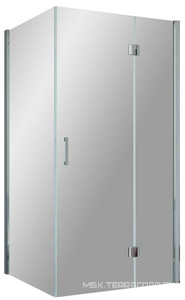 Душевое ограждение , 100x90x1900 мм (90 см. неподвижная стенка,100 см. дверь ), матовый хром, стекло прозрачное, БЕЗ поддона ZZ Vegas Glass AFP-Fis AFP-Fis 100*90 07 01