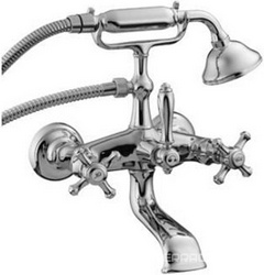 Смеситель для ванны с душ. гарнитуром, (шланг д/д, лейка в компл.), (цв.хром), Old italy KL