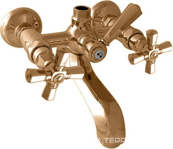 Смеситель для ванны, для монтажа со стац. верхним душем, (выход воды 3/4), (цв. бронза),  ZZ Nicolazzi Teide Four 1900 BZ 45