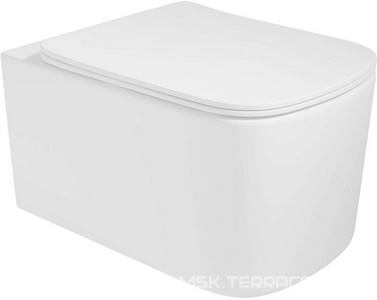 Унитаз подвесной, безободковый, 555x375x335мм, смыв Tornado, сиденье ультратонкое с микролифтом, крепеж в компл., (цв.белый),  ZZ Vincea Ultra VT1-32T