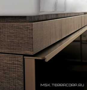 Тумба 1184хh554х504мм, полочка справа, 2 выдв. ящ, 1 внутр ящ, д/уст. с рак. арт. 123575, (цв. тёмный дуб, стекл. фр/панель чёрн цв.), креп/комп ZZ Geberit Citterio 500.562.JJ.1