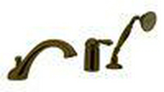 Смеситель д/в, встрав. в борт на 3 отв., лейка, шланг, кронштейн в компл., (цв.Tuscan brass темная бронза, ручка El Capitan),  ZZ Nicolazzi Classico 3414 TB 75