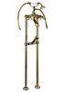 Смеситель для ванны, напольный, трубы 2шт., крепёж к сифону, лейка, шланг, кронштейн в компл., (цв. бронза),  ZZ Gaia Chopin RN 600/C BR