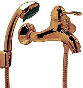Смеситель для ванны, лейка, шланг, кронштейн в компл., (цв.бронза),  KL 3M Miss 1600 UU