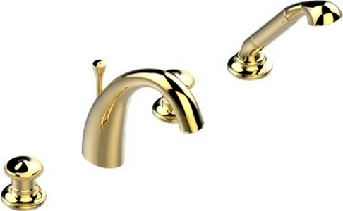 Смеситель на ванну встраив., на 4 отв., с душ.гарн., (цв. золото (Dore))  ZZ THG Vendome G47-F01-00112BG