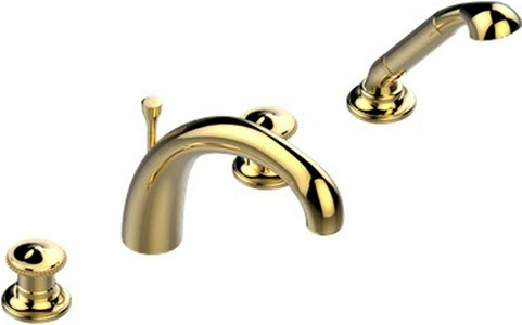 Смеситель на ванну встраив., на 4 отв., с душ.гарн., (цв. латунь (Luxbrass))  ZZ THG Vendome G47-D03-00112BG