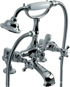 Смеситель для ванны, установка на борт, на 2отв., лейка, шланг в компл., (цв.латунь),  ZZ Devon & Devon Austin UTAU933P