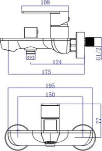 Смеситель для ванны/душа, душевые аксессуары в комплекте, цв. нержавеющая сталь XX ESKO Ekaterinburg EK54