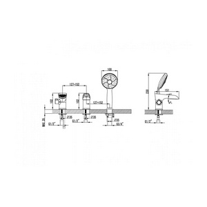 Смеситель врезной для ванны на три отверстия , хром ZZ Lemark Omega LM3145C